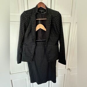 White House Black Market Black and White Polka Dot Suit Set